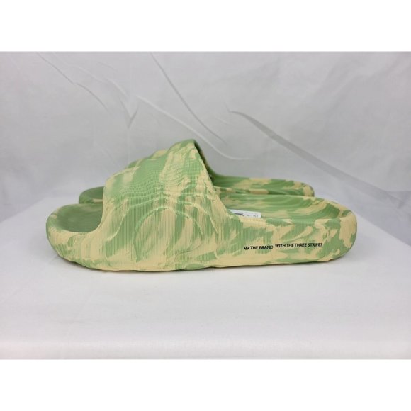 Adidas Adilette 22 'Magic Lime Desert Sand' Slides Sandals Mens Size 11 GY1597 - Picture 7 of 11